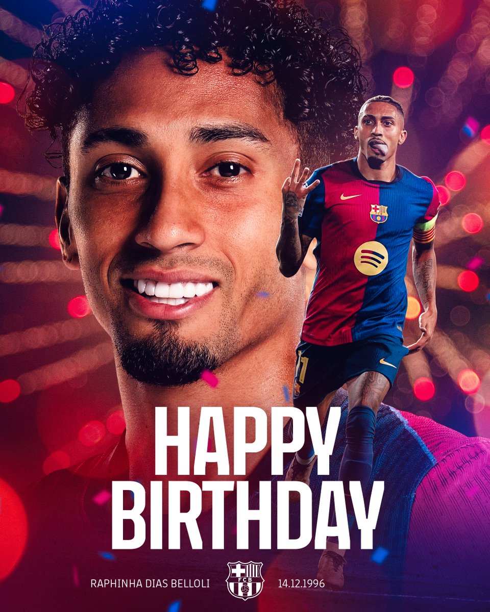 FCBarcelona's tweet image. 🎂 Happy birthday, Raphinha! 🥳