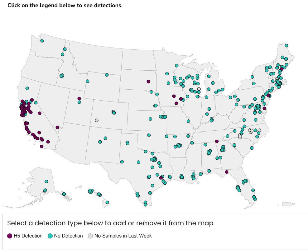 ⚠️ BREAKING: 

CDC's wastewater surveillance program shows H5N1 bird flu positive wastewater in 11 states.