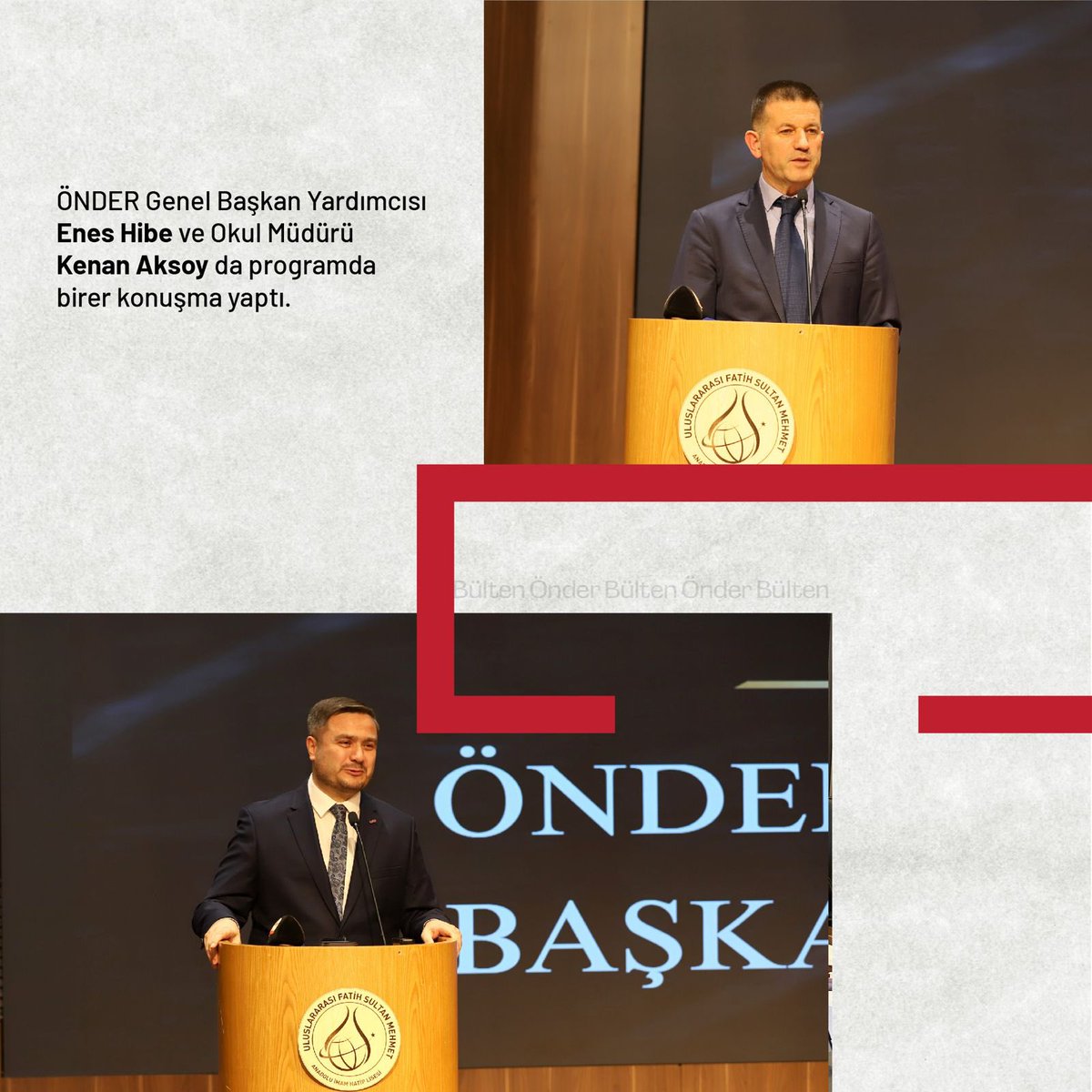 onderbulten's tweet photo. ▪️Uluslararası FSM Anadolu İHL’de gerçekleştirilen “Fatih Meclis Simülasyonu” 10 ayrı konuda sorunlara çözüm arıyor.
 
▪️Programın açılışına İlim Yayma Vakfı Mütevelli Heyeti Başkanı N. Bilal Erdoğan ve İstanbul İl Milli Eğitim Müdürü Doç. Dr. Murat Mücahit Yentür katıldı. https://t.co/P8pHP1wwrF