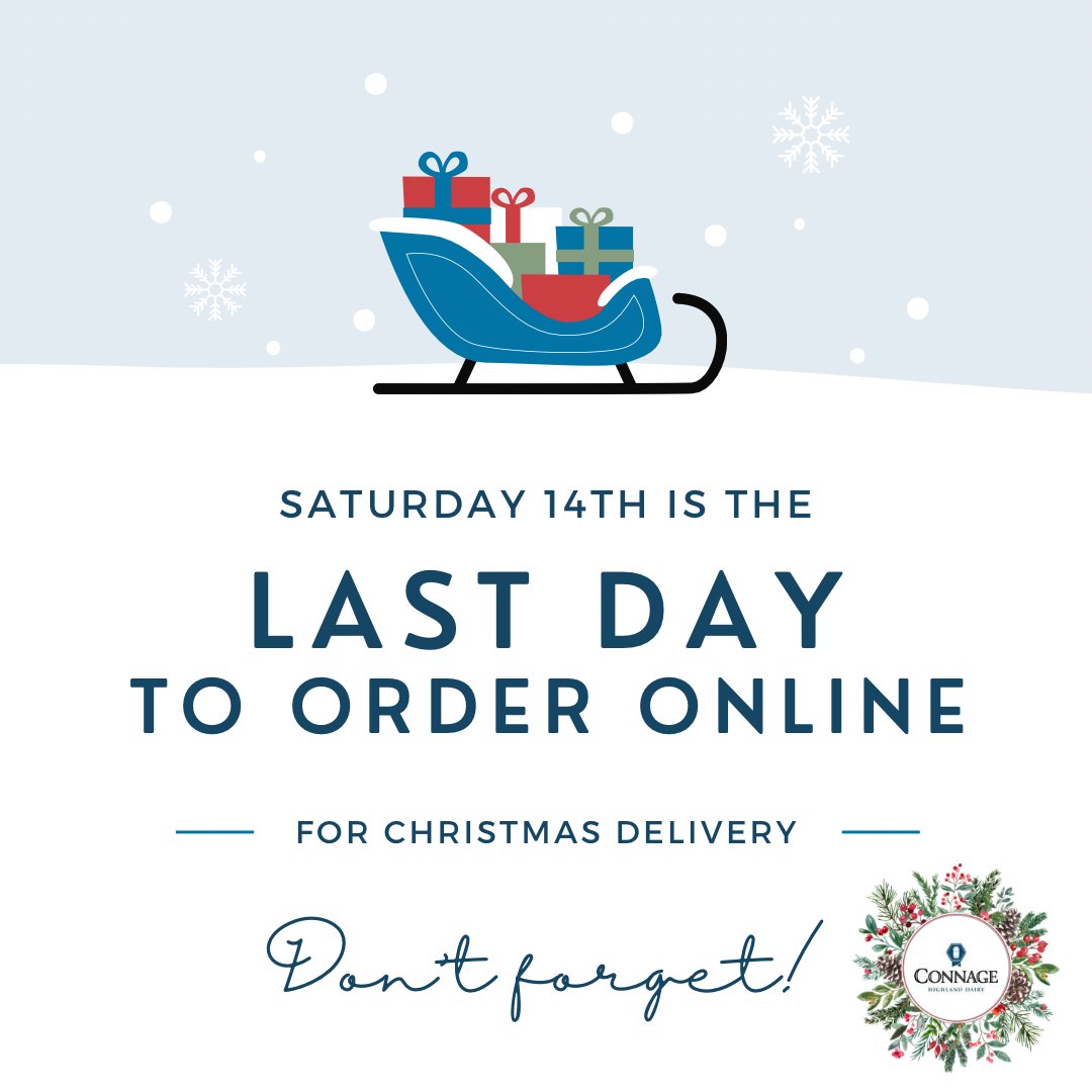 🎄✨ Calling all cheese lovers! ✨🎄

TOMORROW is the FINAL DAY to place your online orders for Christmas! 🎁🧀 Don’t miss out on filling your table with the finest cheeses &amp; goodies.

🛒 Order online by Sat 14th December to guarantee your delivery for Christmas!
🔗 in bio
