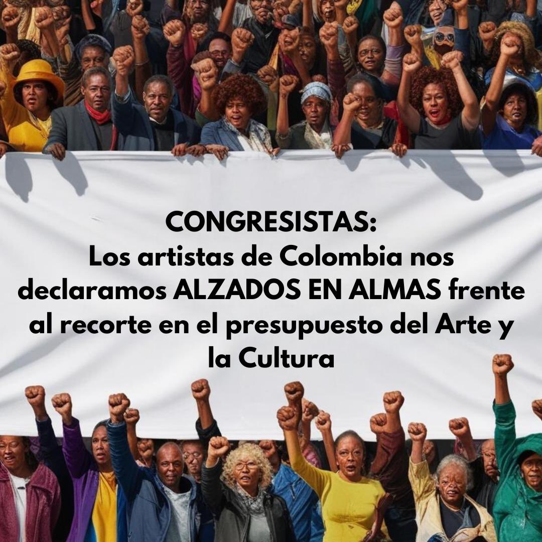 espaciotcali's tweet photo. Los artistas Colombia decimos 🚫 NO AL BLOQUEO de la ley de financiamiento🎭Exigimos a los congresistas pensar en la cultura, en los ciudadanos
#NOALBLOQUEODELCONGRESO
#SIALALEYDEFINANCIAMIENTO
#Congresistasdanestocadaalacultura
#AlzadosenAlmas
#DignidadParaLosArtistas@jdcorreau https://t.co/elAv6msc5z