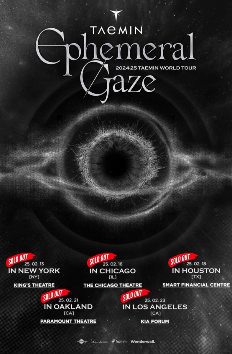 #TAEMIN's World Tour 'Ephemeral Gaze' is Successfully SOLD OUT in All the Stops of United States <a href="/TAEMIN_BPM/">태민 (TAEMIN)</a>

🇺🇸 Los Angeles - SOLD OUT
🇺🇸 New York - SOLD OUT
🇺🇸 Chicago - SOLD OUT 
🇺🇸 Houston - SOLD OUT 
🇺🇸 Oakland - SOLD OUT