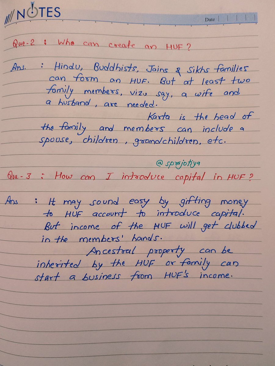 sprajotiya's tweet photo. HUF can save ₹1.5 lakh of tax each year.
1/2
👉 Like ♥️ the content 📋, repost 📮 for spread awareness 🎗️
.

@aarchanay @PratibhaGoyal @MissDelhiCA @abhishekrajaram @rambajajgst @caanupam7 @cagurujii @gauri_chadha @akhilpachori @taxologyin @IncomeTaxRaj @AyushiiDoshiii @aimtpa https://t.co/sBthOYJ6Gy