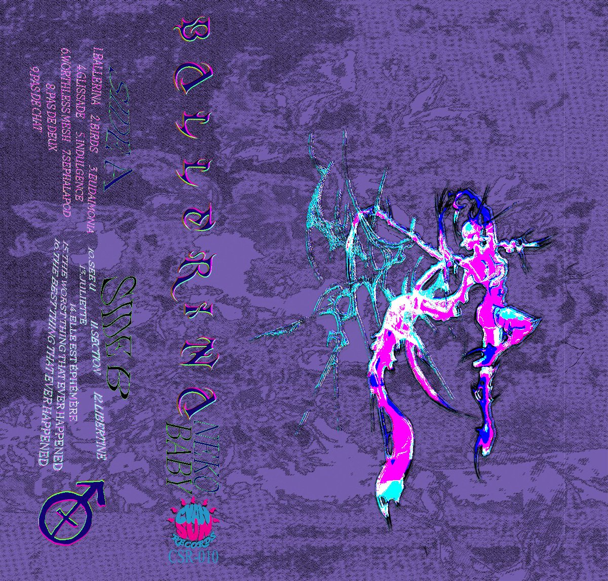 CSR-010

NEK0BABY - BALLERINA

Available for digital and cassette

/25 black marble cassette featuring cassette exclusive cover art, once they're gone they're GONE

Purchase at the link in our bio