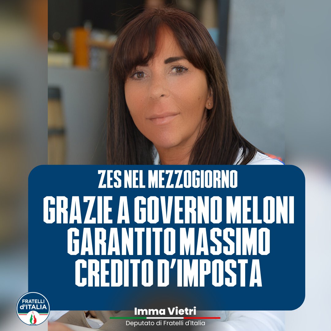 🔵Altro che fallimento come auspicato dalle opposizioni.Istituzione della ZES nel Mezzogiorno, voluta con forza dal Premier #governomeloni e dall’ex Ministro <a href="/RaffaeleFitto/">Raffaele Fitto</a>, si sta confermando una scelta vincente e grande opportunità per le imprese meridionali.
#fratelliditalia