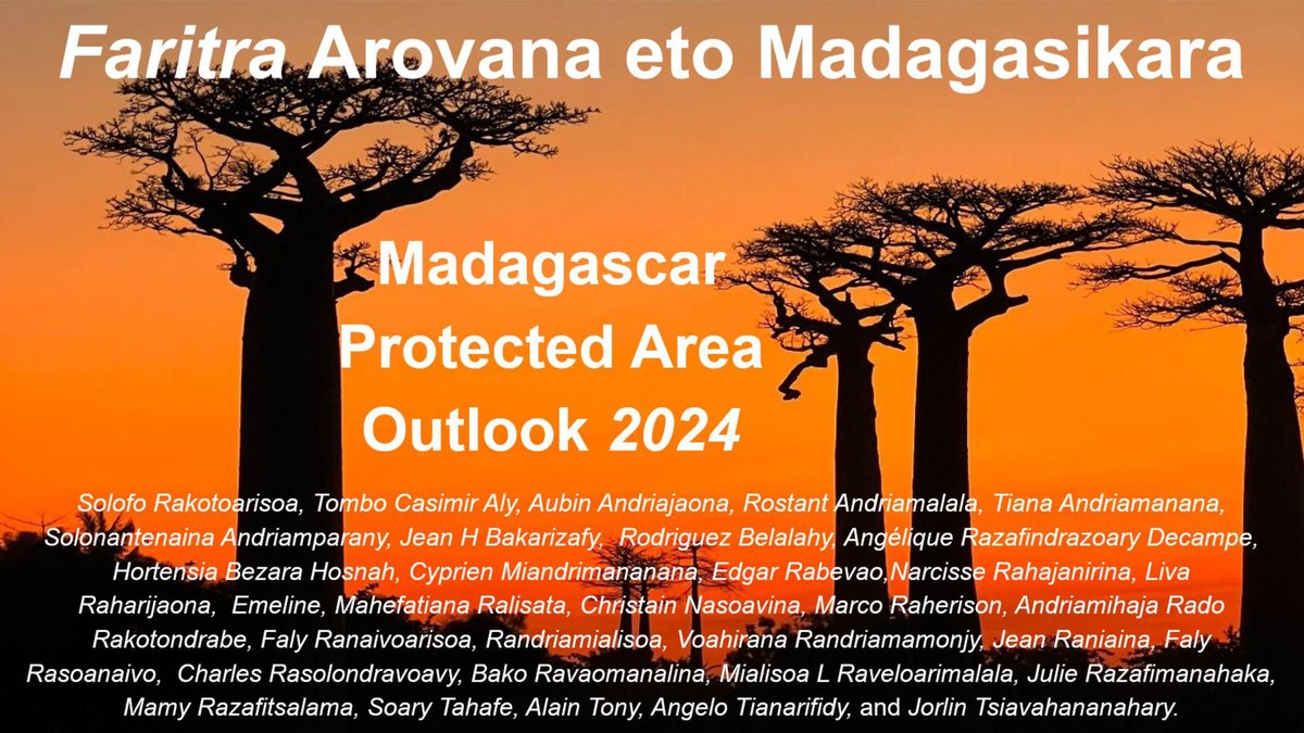Solofo Rakotoarisoa (@rsesolofo) on Twitter photo For the first time, deforestation across all 109 terrestrial protected areas in #Madagascar has been analyzed and documented by Conservation Allies <a href="/ConservtnAllies/">Conservation Allies</a> through this book entitled ''Madagascar Protected Areas Outlook 2024" For the first time, deforestation across all 109 terrestrial protected areas in #Madagascar has been analyzed and documented by Conservation Allies <a href="/ConservtnAllies/">Conservation Allies</a> through this book entitled ''Madagascar Protected Areas Outlook 2024"