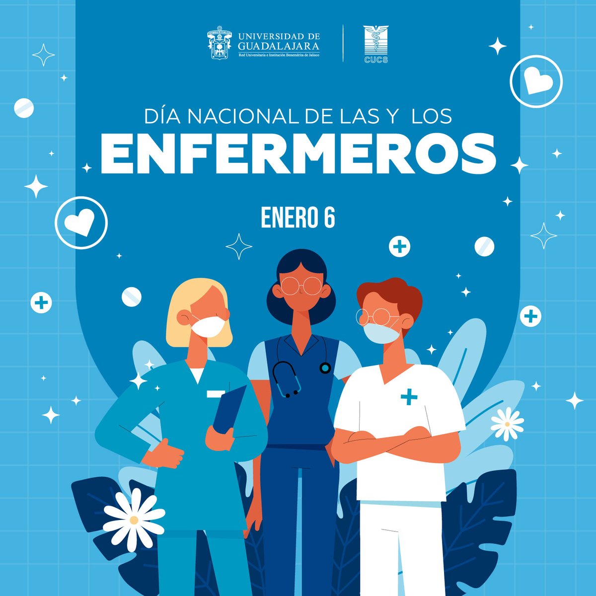 OficialCUCS's tweet photo. ✨ Hoy, 6 de enero, #CUCSconmemora el Día Nacional de las y los Enfermeros. 🩺💉 Felicitamos y agradecemos a quienes, con entrega y humanidad, cuidan de nuestra salud en los momentos más vulnerables. 💙🤕 ¡Gracias por ser la fuerza que nos inspira cada día! 🙌🌟 https://t.co/0sb92DZUYJ