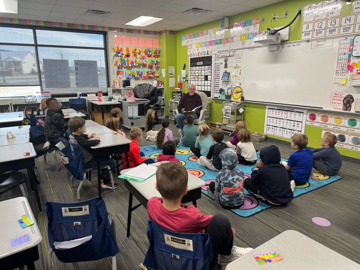MJCrumb's tweet photo. Probably my favorite day of the year. Visited daughter @MadisonElise_13’s 1st grade @DCGDistrict class to read to her students. Added bonus is they gave me birthday cards made by her students. Love engaging w/students &amp; watching Madison live her dream &amp; the impact she’s having. https://t.co/GdjmnVYKw5