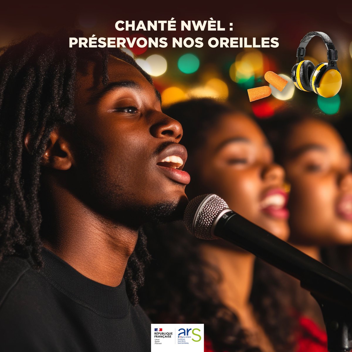 Pour que les #ChantéNwèl🎄 restent un plaisir, préservons nos oreilles ! 👂🏽

🤰🏽👶🏽❗️Les femmes enceintes, les bébés et les jeunes enfants sont particulièrement sensibles à une exposition prolongée aux bruits.

➕:  journee-audition.org