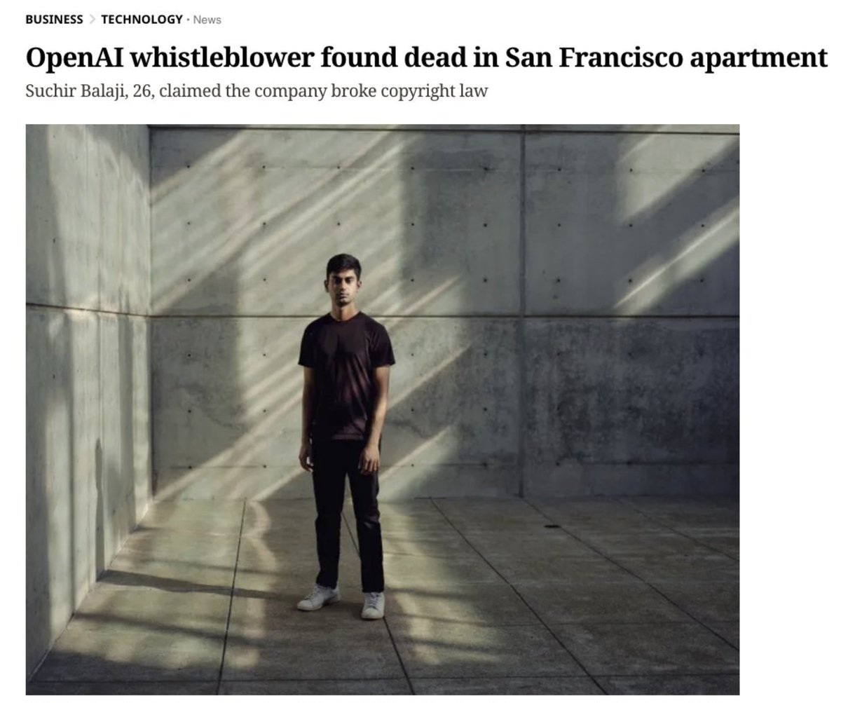 solkamo's tweet image. $SUCHIR was killed by OpenAI.

Justice for him.