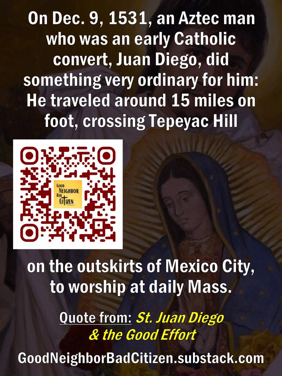 GoodNeighBadCit's tweet photo. QOTD from the latest #WednesdayWakeup article 🤔
⬇️ Follow QR code or URL in graphic, or see 🔗 in 1st Reply ⬇️
@GuadalupeShrine
#GoodNeighborBadCitizen #GNBC
#Christianity #anarchism #voluntarism
#book #author #podcast #journalist
#tilma #cloak #miracle #walk #Mexico #Aztec https://t.co/R7d86WDHLU