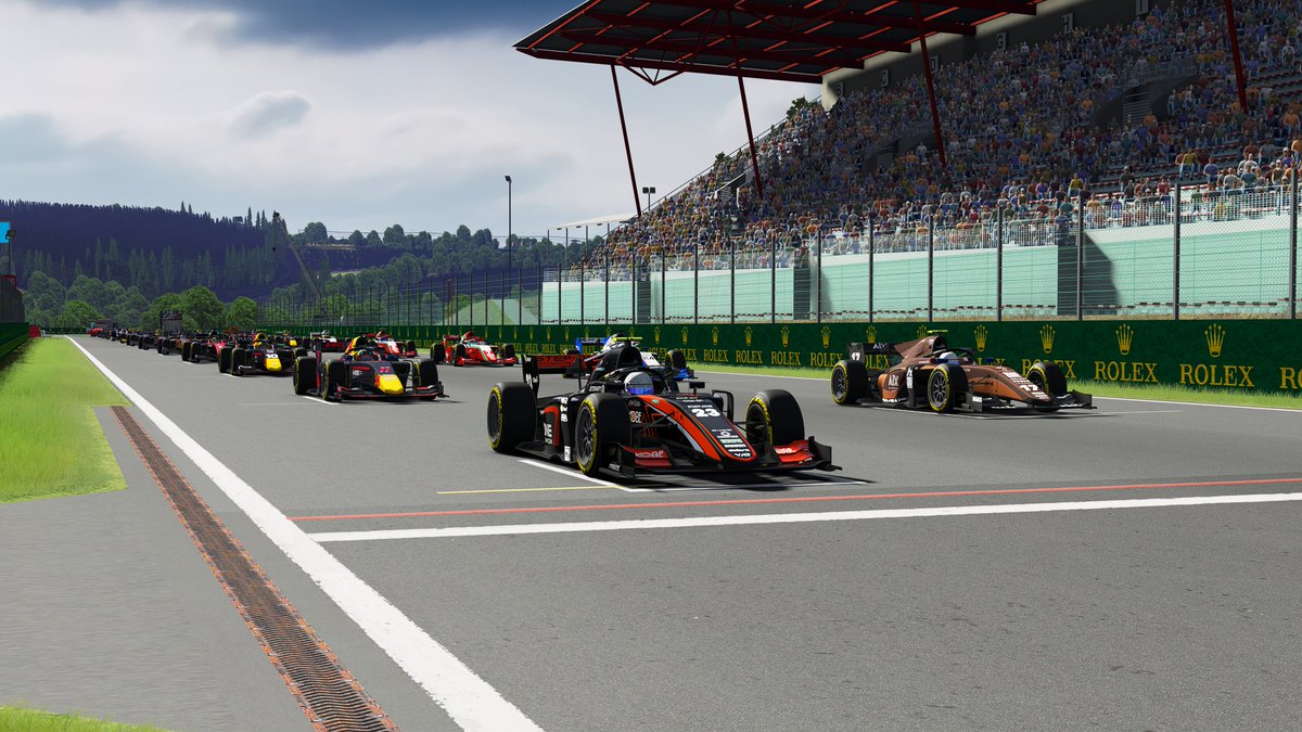 HRL_Sim's tweet photo. It's time for Round 11 of the F2 season in Belgium! 11 laps through the Ardennes forest for today's race! It's lights out and away we go https://t.co/sG5R5shvfg