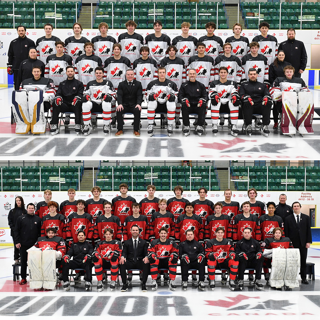 ⬆️ Team Canada East / Équipe Canada Est 🇨🇦

⬇️ Team Canada West / Équipe Canada Ouest 🇨🇦

#WJAC | #DMJA | <a href="/cjhlhockey/">CJHL</a>