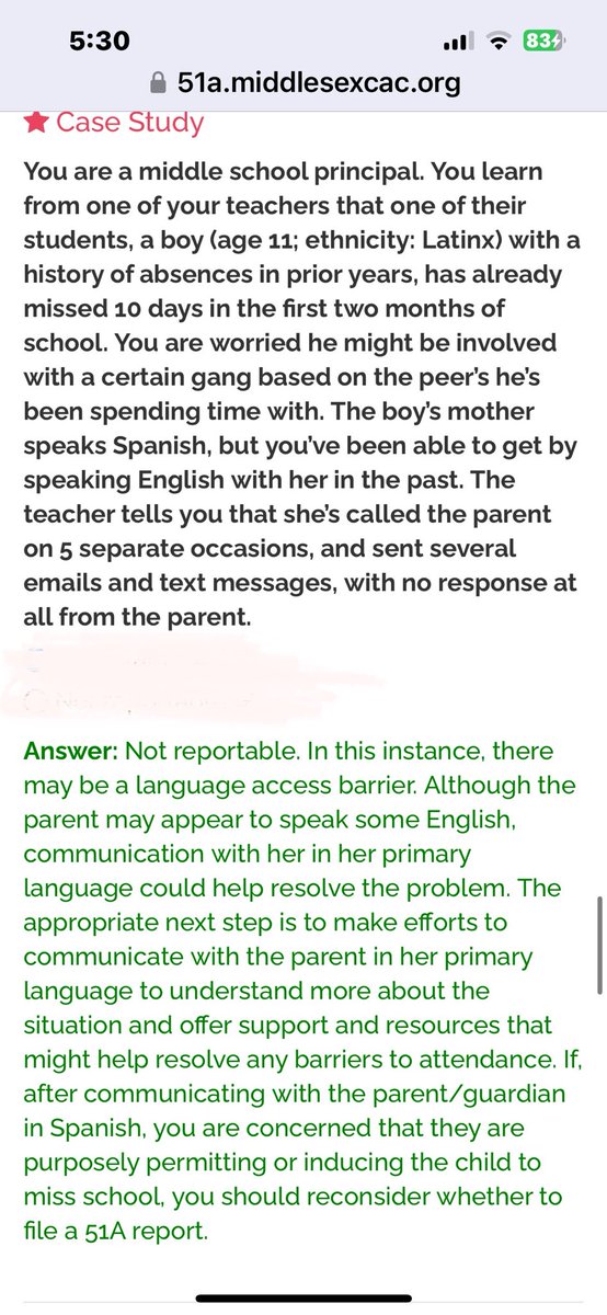 getloud01945's tweet image. #masscorruption#dcf#cps. Imagine that you are the parent who has had DCF called bc kids missed school but were English speaking and actually called kid out bc he was sick and you see this? Well, here you go I have the proof!!! This was in my retraining course
