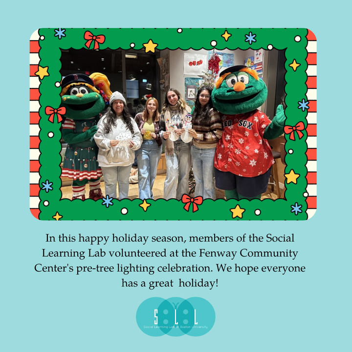 We volunteered at the Fenway Community Center's pre-Tree Lighting Celebration where we helped lead crafts and passed out sweet treats to children and families. Special thanks to Mallory Rohrig, Executive Director, and her team for the opportunity to take part in this event!