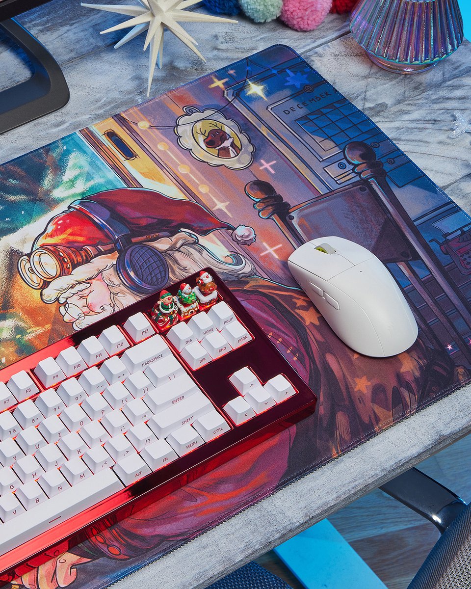 drop's tweet photo. Make your setup as festive as the North Pole itself. Roll out some seasonal decor starring Kris Kringle, or pick up one of our Holiday inspired artisan keycaps—such as Jingle Jiggle! And while you're at it, don't forget to open your gift during our 12 Days of Christmas. https://t.co/5YdqkB3oHX
