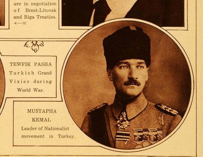 "Mustafa Kemal, Türkiye'deki Milliyetçi Hareketin Lideri"  

New York Times 1922.