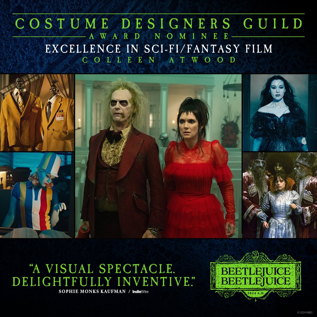 Beetlejuice (@beetlejuice) on Twitter photo Congratulations to #Beetlejuice #Beetlejuice’s Colleen Atwood on her <a href="/CostumeAwards/">Costume Designers Guild Awards</a> nomination for Excellence in Sci-Fi/Fantasy Film! Congratulations to #Beetlejuice #Beetlejuice’s Colleen Atwood on her <a href="/CostumeAwards/">Costume Designers Guild Awards</a> nomination for Excellence in Sci-Fi/Fantasy Film!