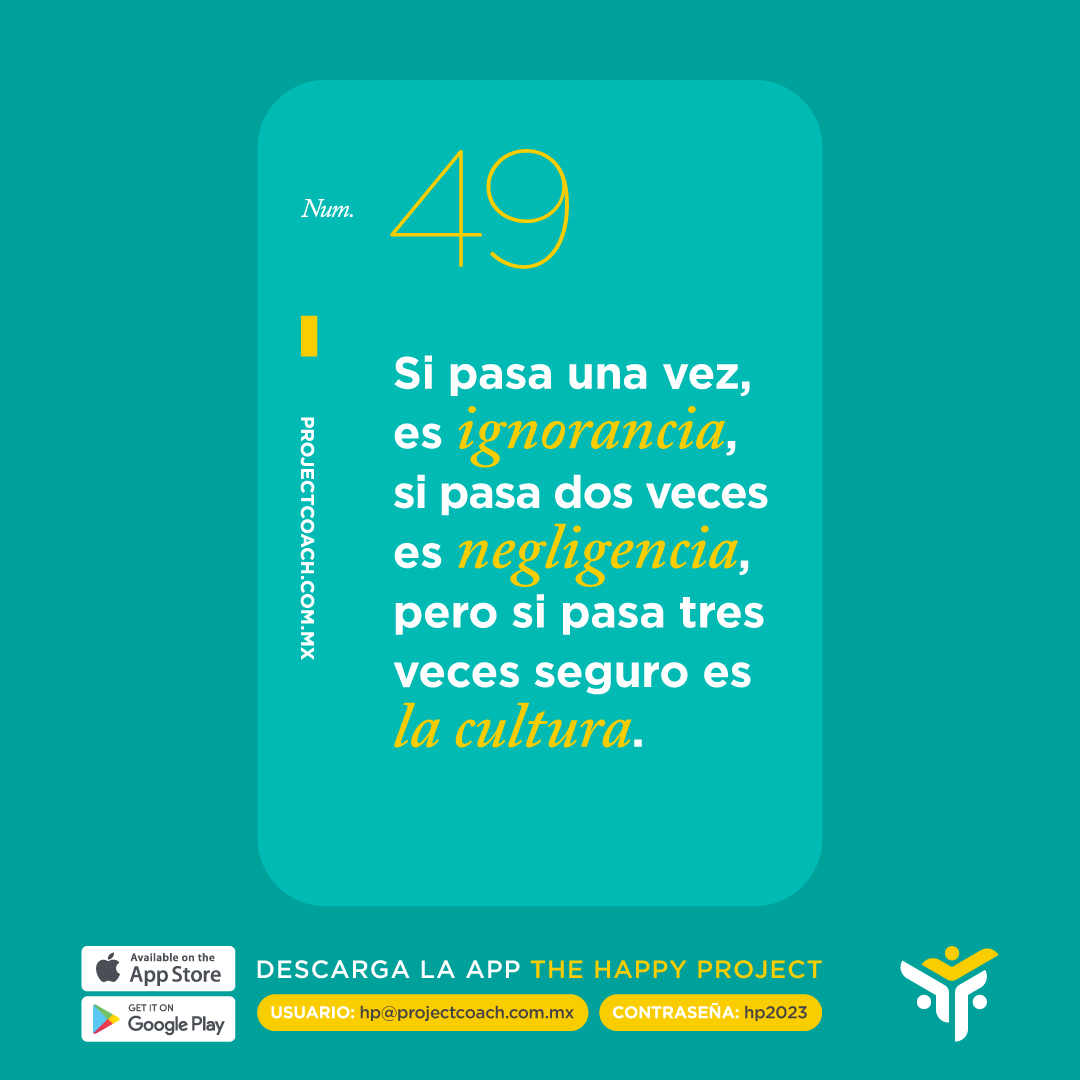PROJECTCOACHMX's tweet photo. Frase 49/52 de nuestro deck de “52 Thankfool, Therapeutic, Funny &amp; Smart(...ish) Cards to Survive Project Management by PROJECTCOACH Anniversary Edition”  Todas las frases en la app THE HAPPY PROJECT Ingresa los siguientes datos: USUARIO: hp@projectcoach.com.mx CONTRASEÑA: hp2023 https://t.co/PjaJk3g5vR