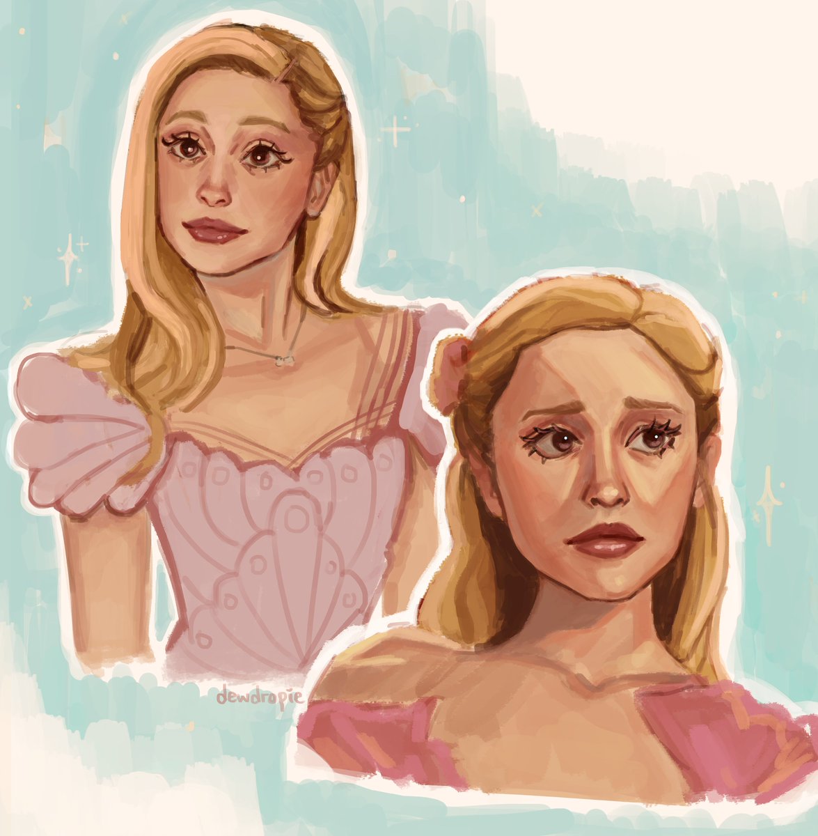 gold hair with a gentle curl 🩷 #wicked