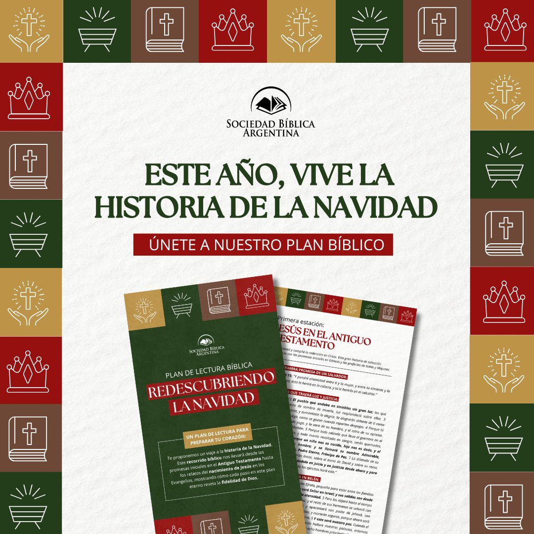 💫 Un plan de lectura bíblica para preparar tu corazón en esta navidad 🙌 

💡 Ideal para que lo puedas usar en tu iglesia, grupos pequeños o en tu devocional diario!

📲 Descargalo gratis en: linktr.ee/SociedadBiblica

@ Compartí este recurso con otros!