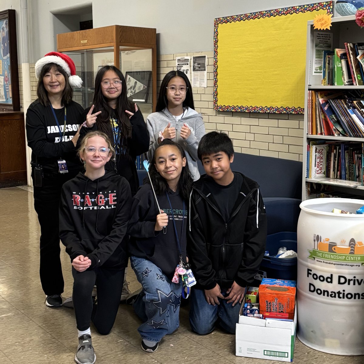 Our school community came together this week to donate almost 700 items for our Food Drive to help The Friendship Center! Thank you also to our student volunteers. #JamiesonProud #Service