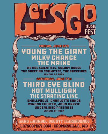 charlottesands's tweet image. maryland !! i’m so excited to be playing lets go fest on june 7th. tickets are available now at letsgofest.com !!