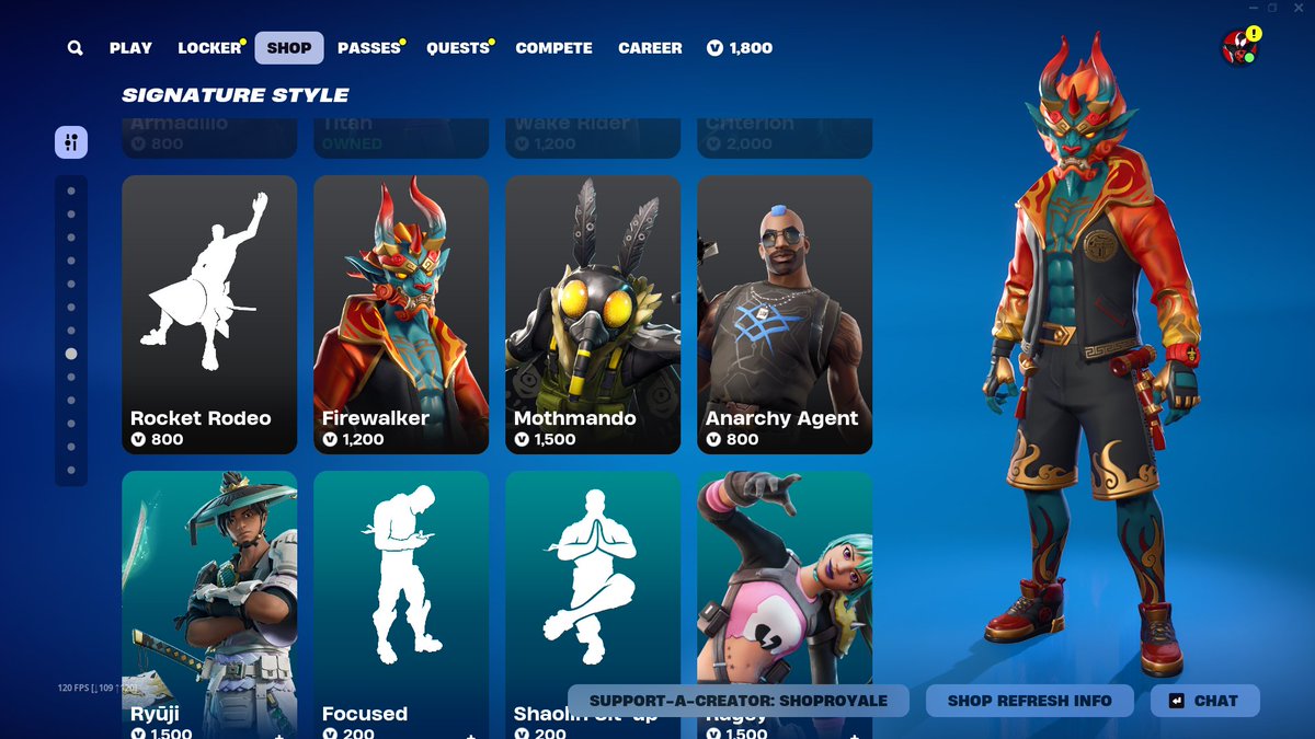 Pretty stacked #Fortnite itemshop tonight

• Messi is out now
• Jabba Switchway + Pull up return after 1200+ Days
• New Bratty emote is out now
• Rocket Rodeo returns after 500+ Days

Use Code 'ShopRoyale' to support me ❤️ #EpicPartner
