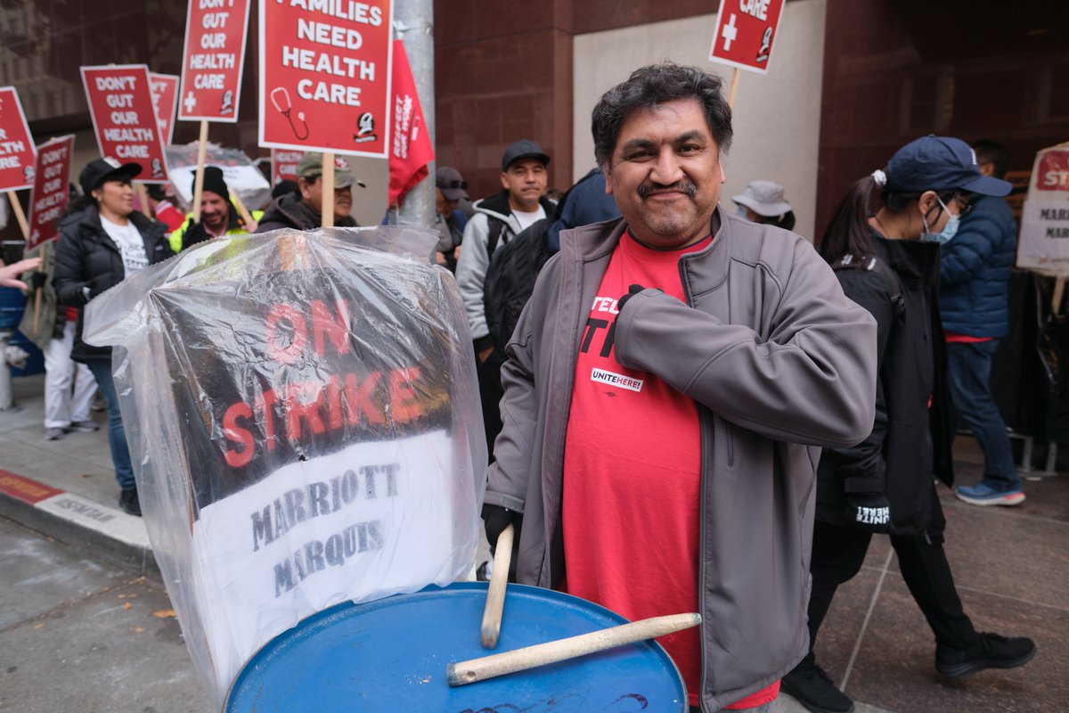 UniteHereL2's tweet photo. 12 WEEKS ON STRIKE!
Hotel bosses want to destroy our union standard, but we say no way! https://t.co/zGkESPfRWr