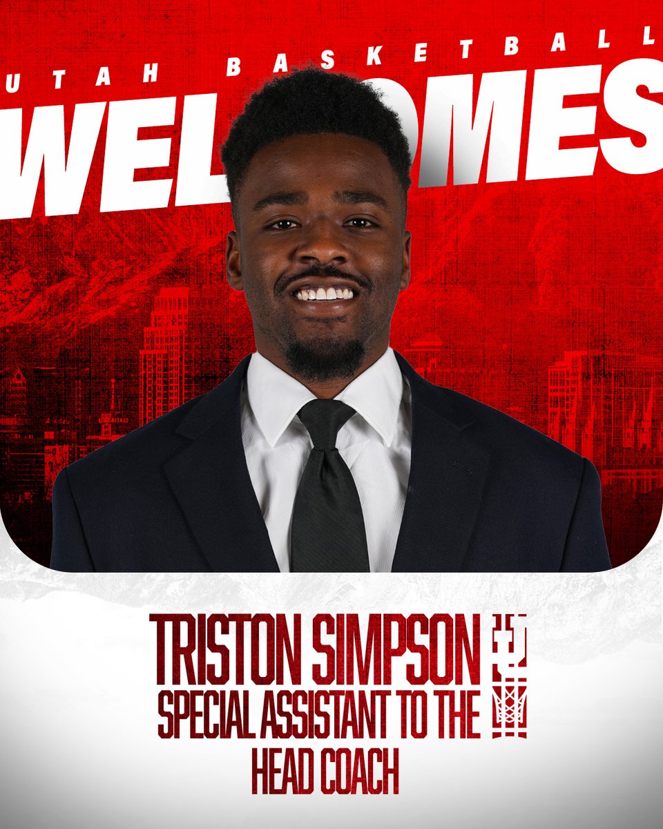 Ute fans, please help us give <a href="/T_Simpson03/">Triston Simpson</a> a warm welcome to our Runnin' Utes staff. 

🔗 utahutes.com/news/2024/12/1…

#GoUtes