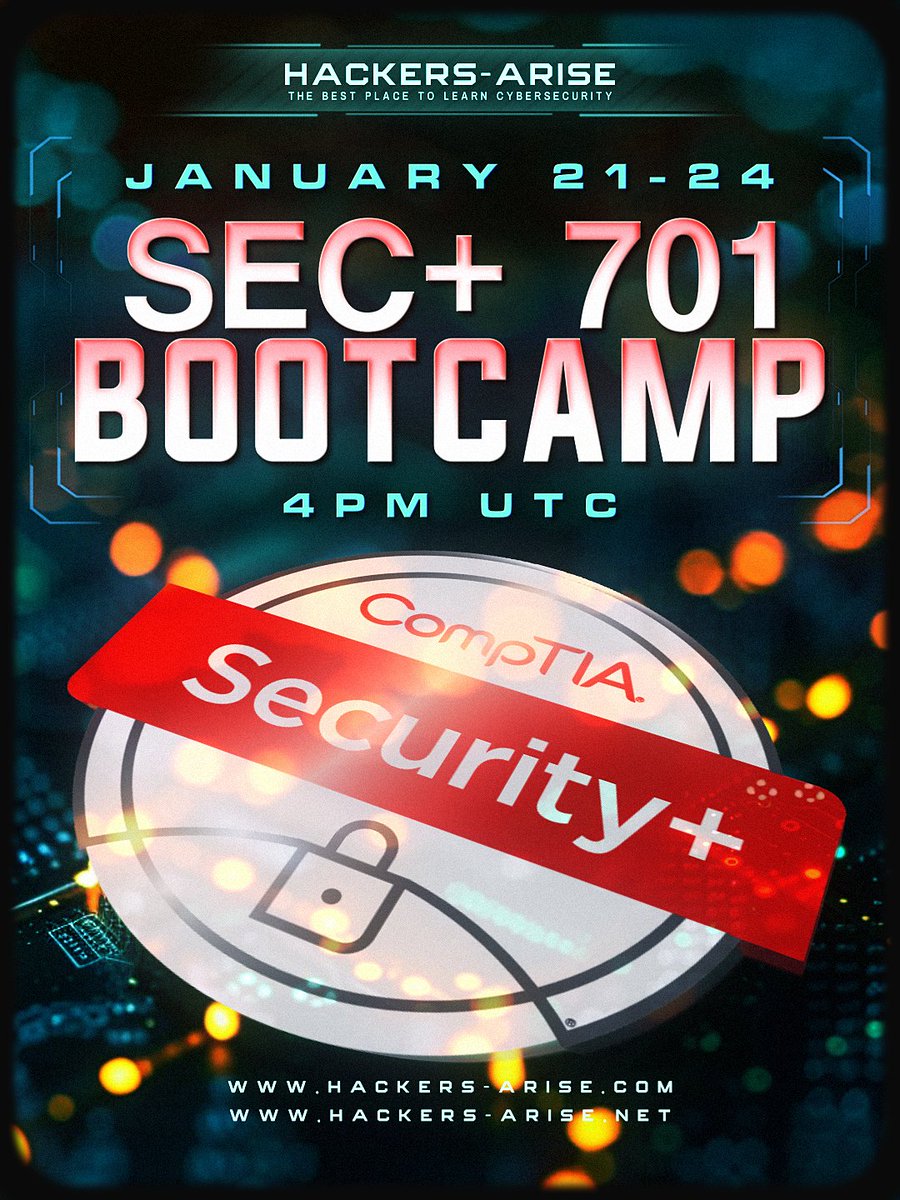 Security+ is probably the first certification you should attempt in cybersecurity journey

It provides a good background in cybersecurity concepts and techniques.

Now, you can prepare to pass the Sec+ in a live bootcamp with Master OTW!

Security+ 701 Bootcamp, January 21-24