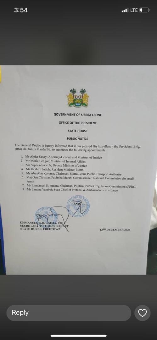 Following the recent resignations of the Attorney General and the Minister of Internal Affairs, we urge <a href="/PresidentBio/">Barram</a> to ensure continuity and stability in governance. We also call upon him to uphold the commitments outlined in the Communique with the Liberian President and other