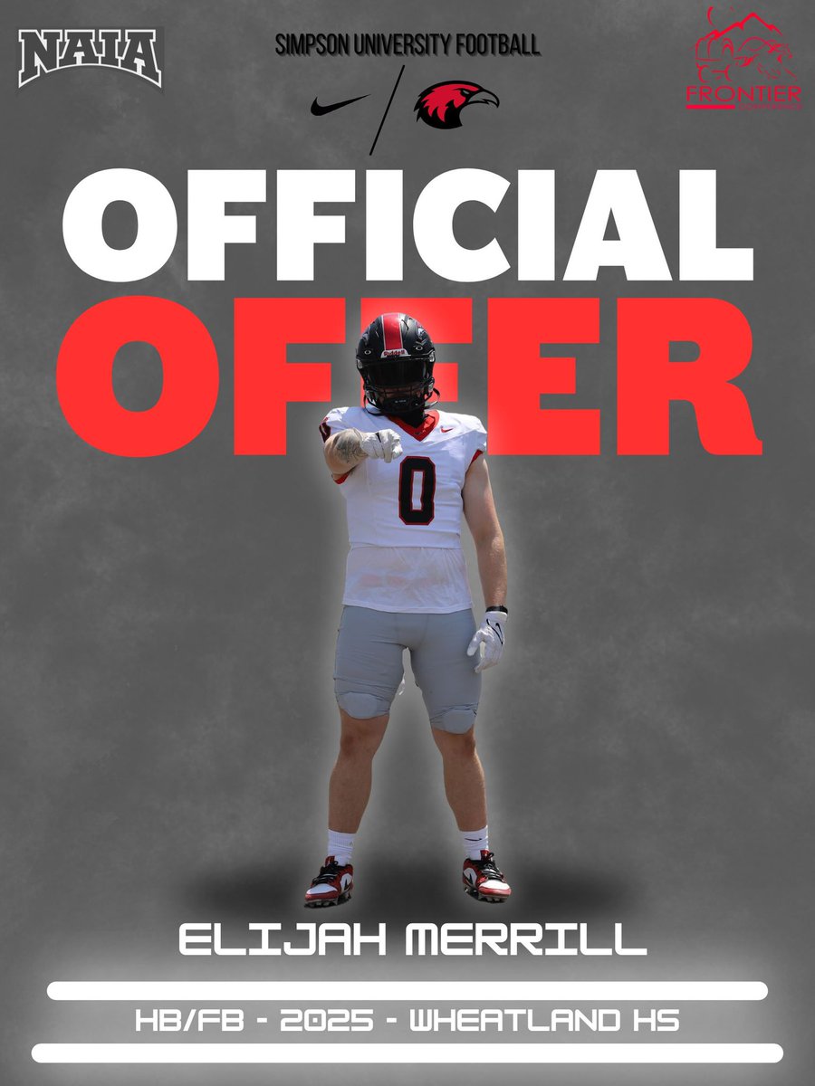 ElijahMerrill25's tweet photo. After a great talk with @CoachG_Simpson I am blessed to receive my first offer to play at the next level!
@coachfatten @earl_manion @WPirateFootball @WCPSacramento @PGregorian https://t.co/oJA1hedNNg