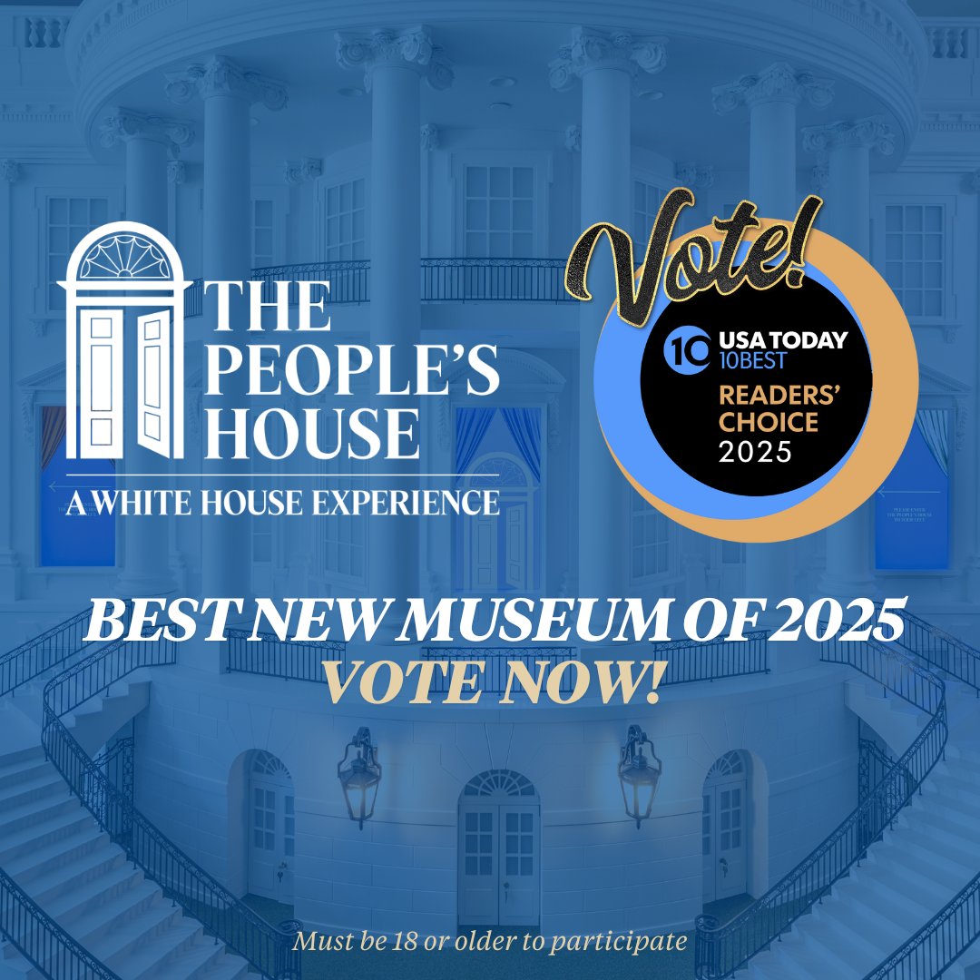 peopleshousedc's tweet photo. The People’s House has been selected by USA Today’s @10best to participate in their Best New Museum for 2025 competition. Help us win by clicking the link below to vote once a day through 12/23 at 12 PM ET! https://t.co/jU8v207TGJ https://t.co/KKDCUm3yPe