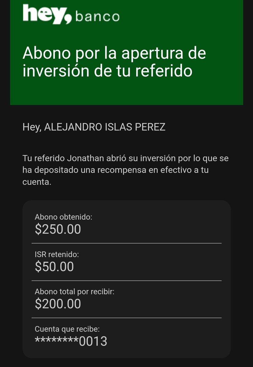 M2Mainstream2's tweet photo. Siguen las bonificaciones de referidos de #HEYBANCO 🤑🥲
¡Hola! te invito a aperturar tu Cuenta Hey https://t.co/df5y2GoYc5 https://t.co/SzZXS96Gbi