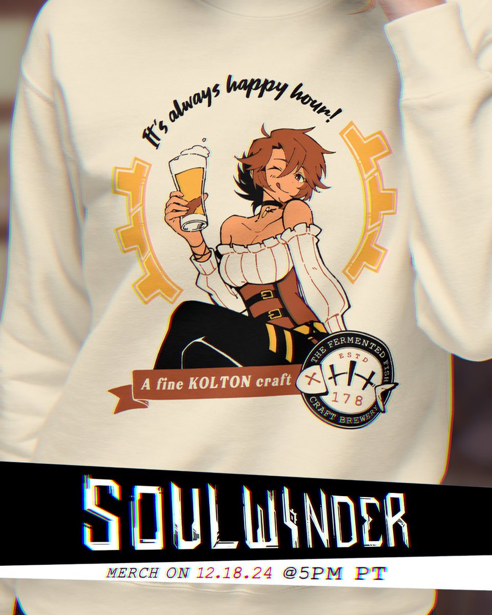 Lynk_Xus's tweet image. Beth's HAPPY HOUR Sweatshirt, coming 12.18.24 @ 5PM PT! #SOULWINDER