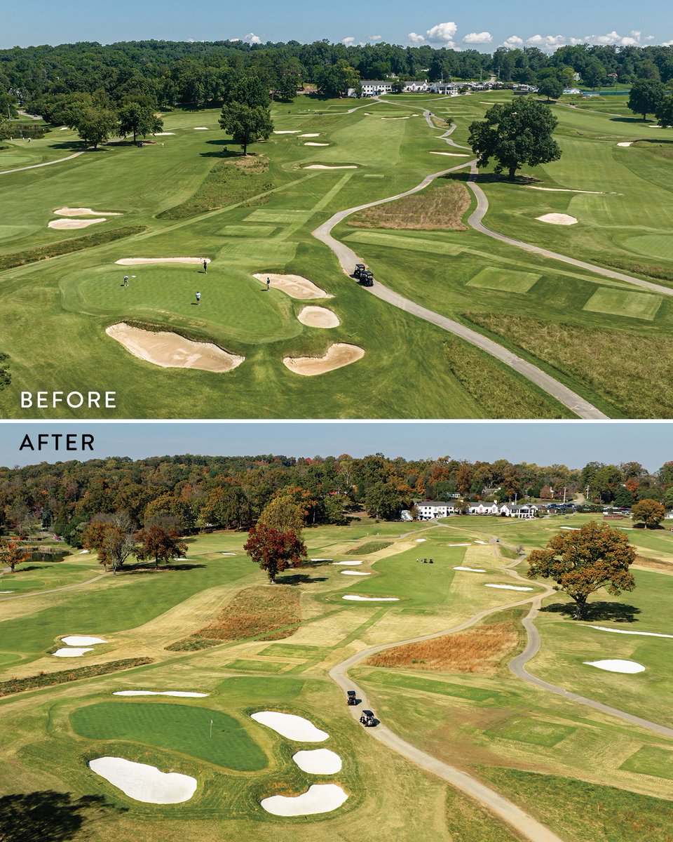 Before ➡️ After: If you haven’t seen the new bunkers at Holston Hills yet, swipe for a stunning bird’s-eye view! Huge thanks to architect Kris Spence and Superintendent Ryan Blair and his team for this phenomenal transformation. 🛠️⛳ <a href="/fried_egg_golf/">Fried Egg Golf</a> <a href="/LINKSMagazine/">LINKS Magazine</a>