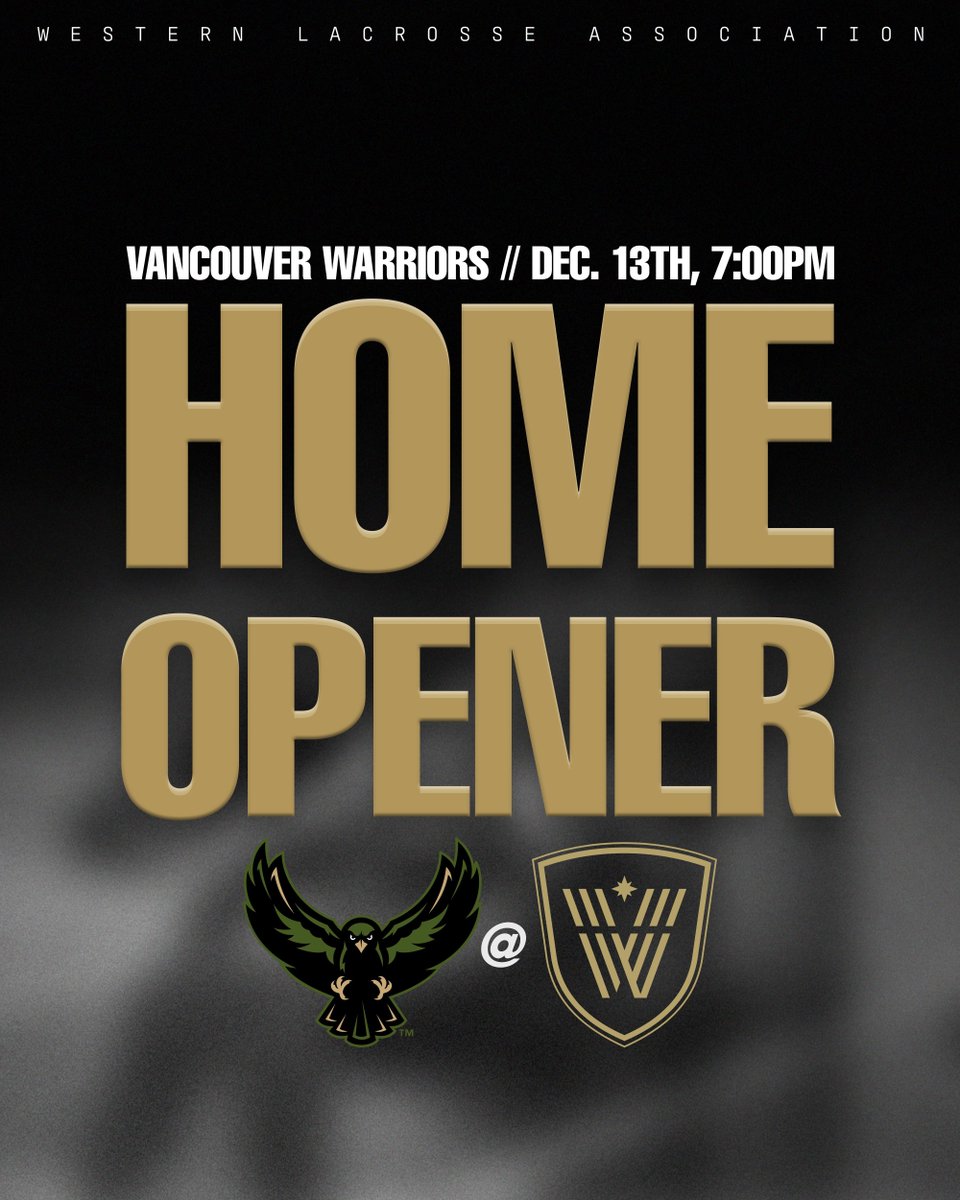 WLALacrosse's tweet photo. THAT'S RIGHT!! HOME OPENER...TONIGHT!!
Make sure you secure your tickets and cheer on your favourite players TONIGHT at Rodger's Arena!
#wlalacrosse #vanwarriors https://t.co/KoAp4hIxFd