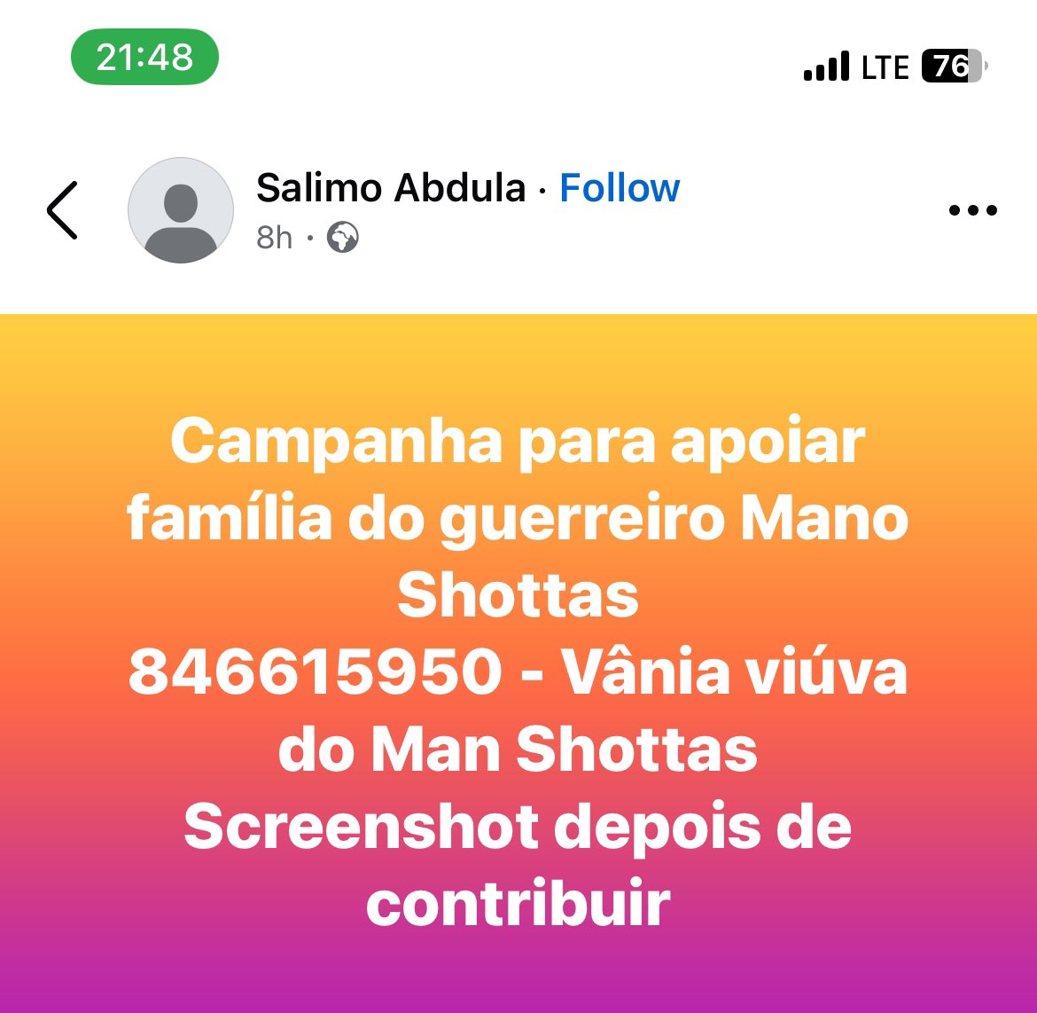 dearyessica's tweet photo. A quem puder contribuir para a família 

Shotta deixou uma viúva e órfã de pai uma menina de 2 anos https://t.co/aE4T1GJGVv
