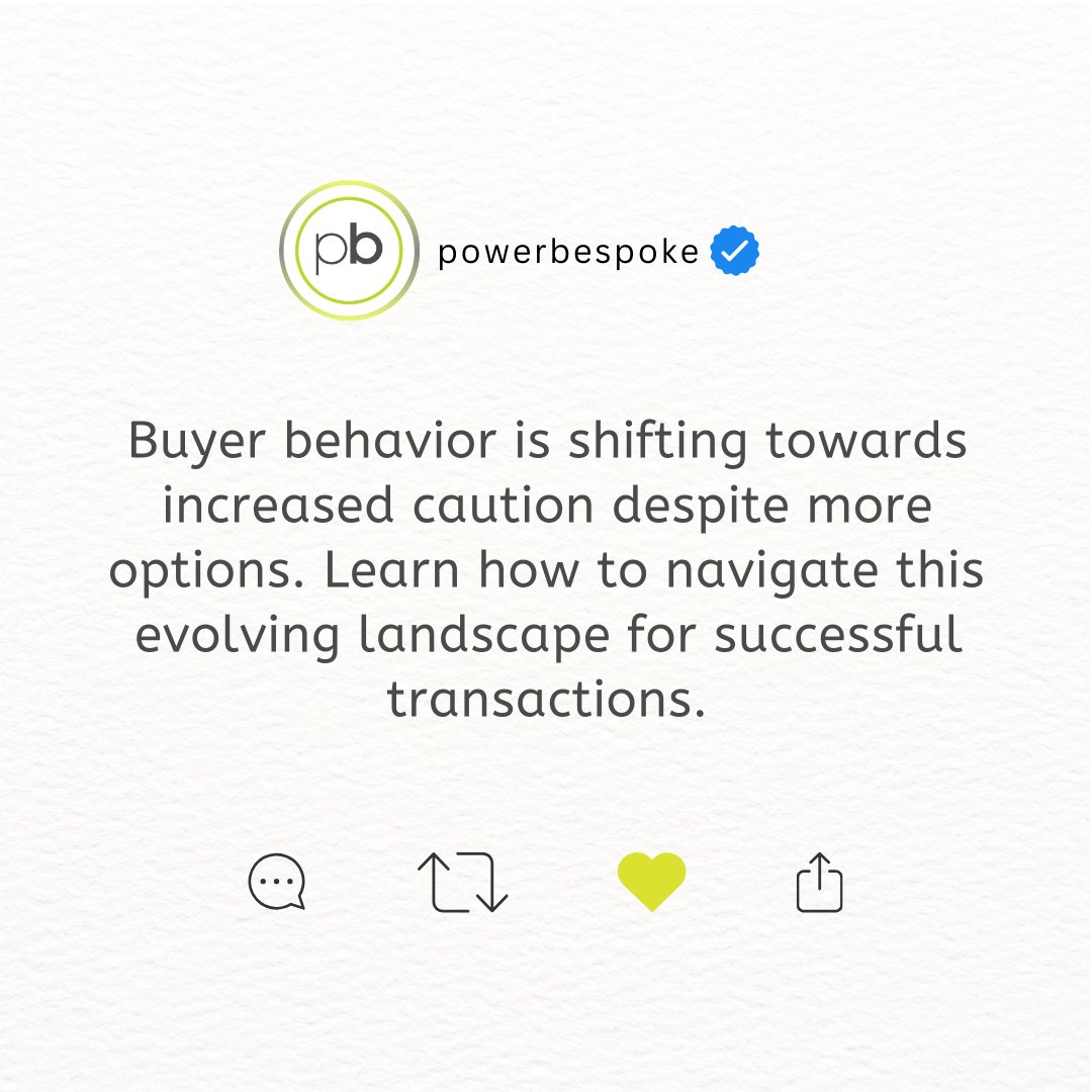 powerbespoke's tweet photo. Buyer behavior is shifting towards increased caution despite more options. Learn how to navigate this evolving landscape for successful transactions. #powerbespoke #propertymarket Full Blog Here: https://t.co/7aj2fD6rmw https://t.co/nvrxFeg3oP