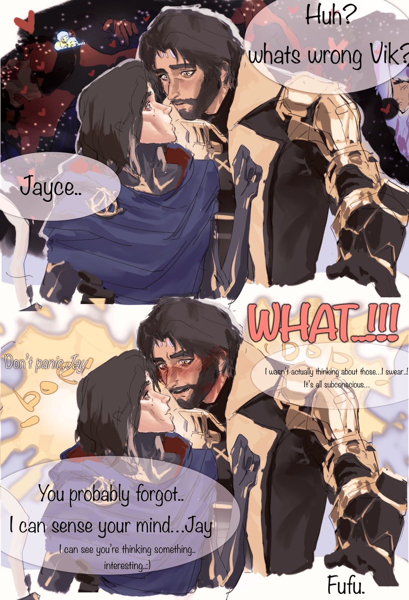 Doufu_Fu's tweet photo. Some mind reading stuff comic..
put it together here.
放了一堆彩蛋之类的
以后还是不要画漫画了我个高饱和战士😇画的还慢
#Arcane #jayvik https://t.co/KguvosqoaX