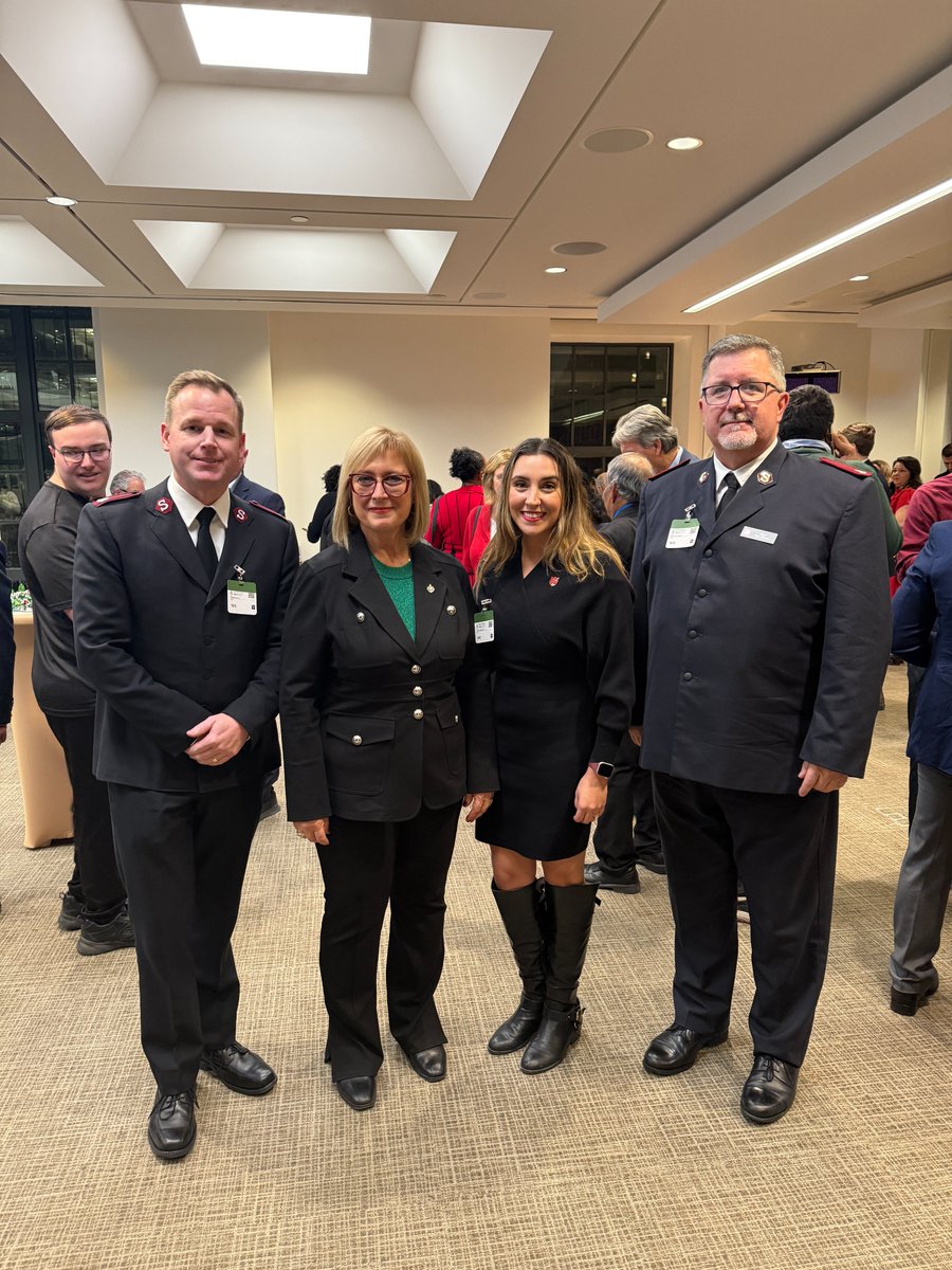 Salvationist's tweet photo. The Salvation Army had the privilege of attending the Liberal caucus Christmas reception in Ottawa this week, where Prime Minister Justin Trudeau made a surprise appearance. https://t.co/y6S3ydcahx