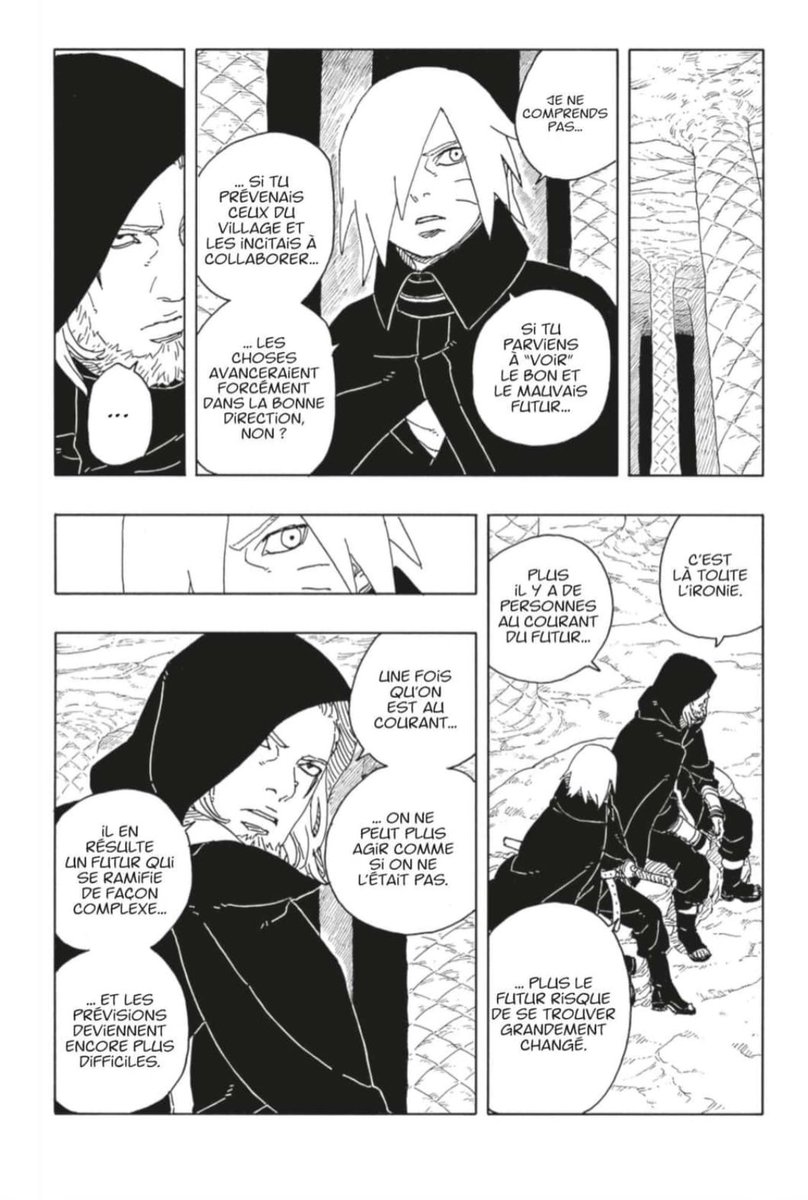 YamiGOAT15's tweet photo. Kashin Koji le GOLMON à remettre sa capuche dans le repaire d’Orochimaru mais à l’enlever quand il est dehors ! 😂 @rilesaga 
Bon sinon, ça explique un peu pourquoi Boruto est assez vague sur les infos qu’il donne à Shikamaru, Kawaki, Sarada etc.. #BorutoTwoBlueVortex16 #Boruto96 https://t.co/c9ZXQ0vebR