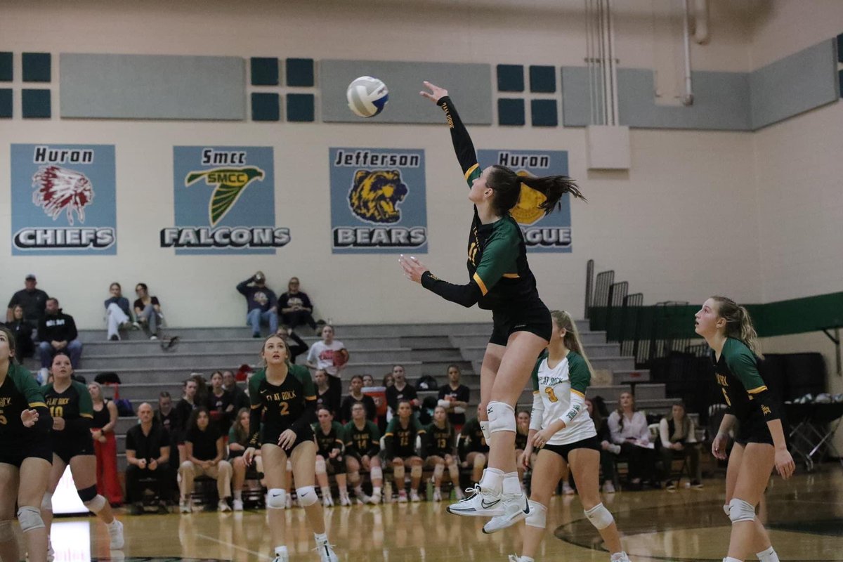 FR_Athletics's tweet photo. Congratulations to Sarah Giroux on being named to the MIVCA Division 2 All State team as an Honorable Mention! Sarah also broke the school record for Kills in a season with 426! She broke Carly Doros 2019 record of 405. Keep up the great work Sarah! #warh 🐏💚💛 https://t.co/fWokFgGlTE
