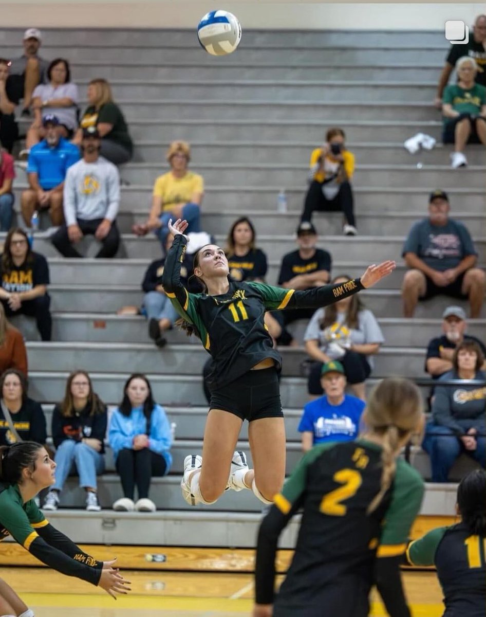 FR_Athletics's tweet photo. Congratulations to Sarah Giroux on being named to the MIVCA Division 2 All State team as an Honorable Mention! Sarah also broke the school record for Kills in a season with 426! She broke Carly Doros 2019 record of 405. Keep up the great work Sarah! #warh 🐏💚💛 https://t.co/fWokFgGlTE