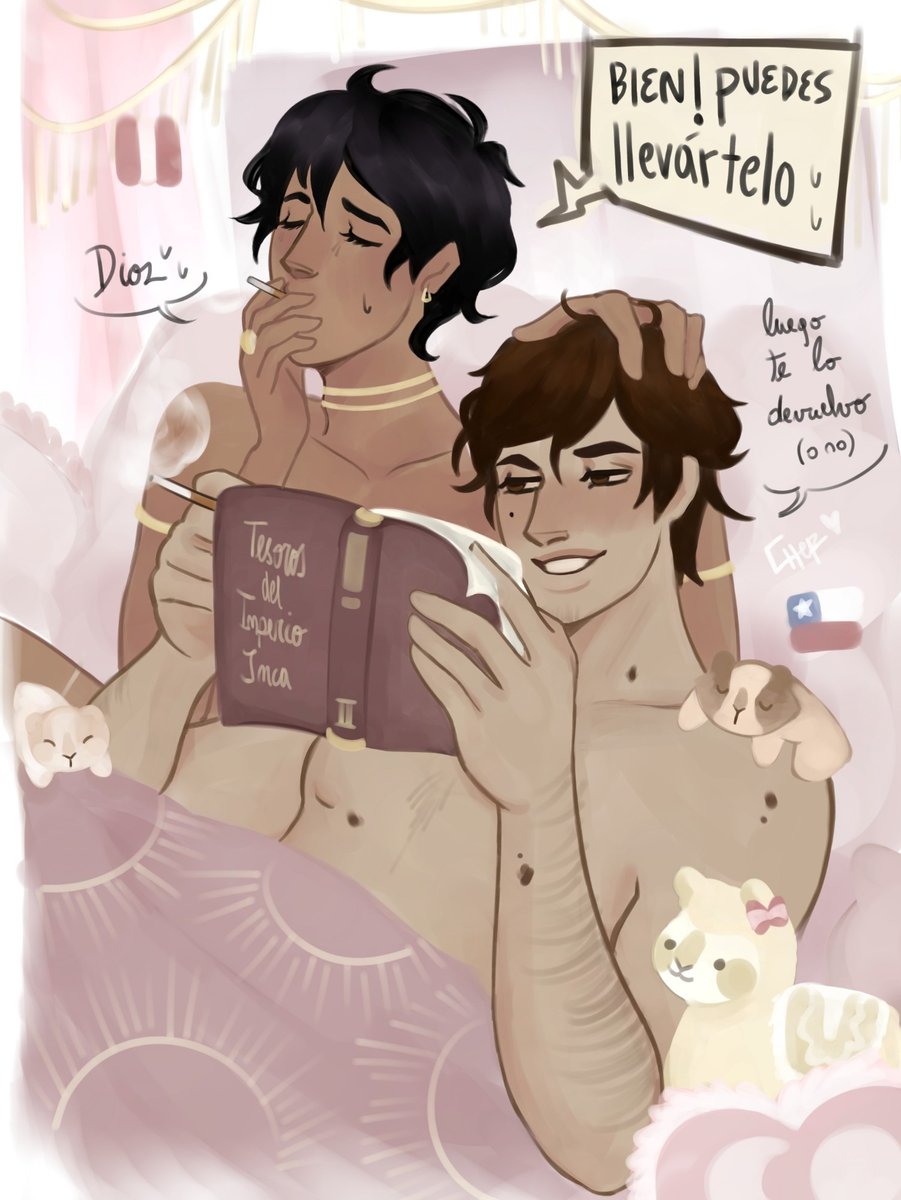 cherrysplashart's tweet photo. Tengo el HC de que Manolo adora la habitación de Miguel y le ficha todo lo que tiene (pq tiene cosas muy estéticas y bonitas) 🤲🏼✨
#lhperu #lhchile #pechi #chiper #perchi #latinhetalia https://t.co/qFZWBfVtAu