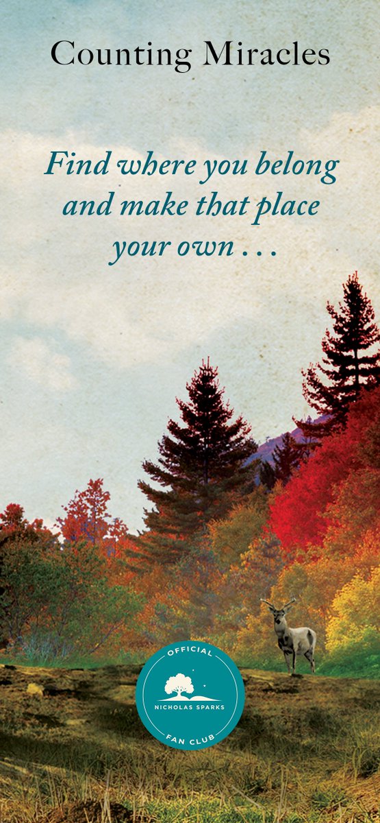 These two #CountingMiracles-themed mobile wallpapers were recently released in a collection, exclusively to my fan club members! You can download all of them via the latest fan club newsletter. Stay tuned for future opportunities to join! bit.ly/NSparksFanClub