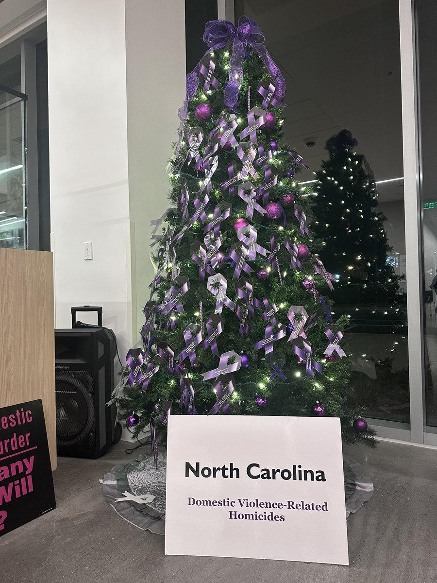 CMPD's tweet image. Last night #CMPD’s Domestic Violence Unit hosted a memorial tree lighting for victims who’ve lost their lives to domestic violence this year in Charlotte and across North Carolina. Thank you to everyone who attended. These tree lightings allow for our units and the community to
