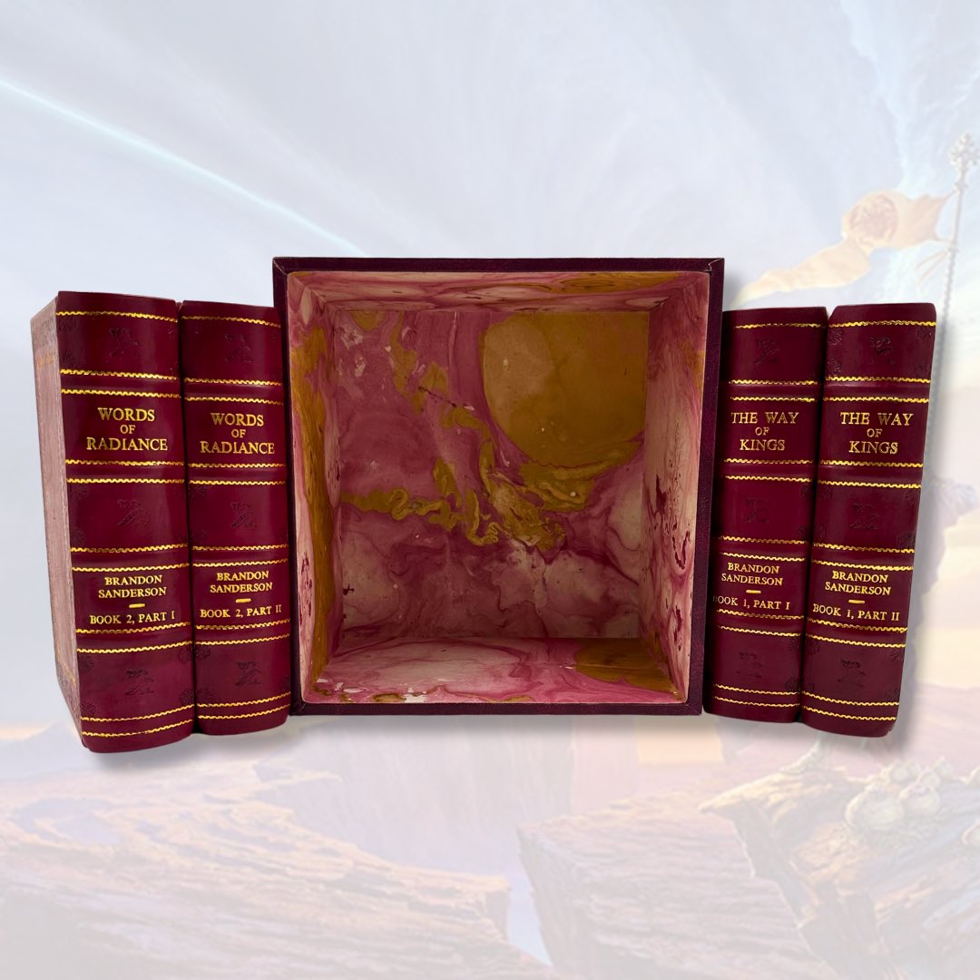 RareBiblio's tweet photo. 🎄 Give the Gift of Fantasy This Christmas! 🎄
Immerse yourself in the epic world of #BrandonSanderson with our custom leather-bound editions of #TheWayofKings and #WordsofRadiance. These #handcrafted #masterpieces are the perfect #gift for the #fantasy #lover in your life or for yourself!✨
https://t.co/uLc4djGjqX 📚🛍️