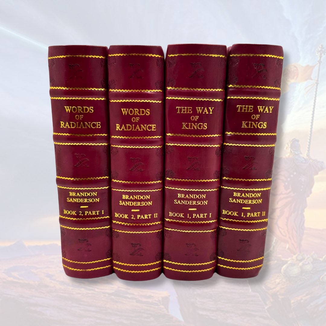 RareBiblio's tweet photo. 🎄 Give the Gift of Fantasy This Christmas! 🎄
Immerse yourself in the epic world of #BrandonSanderson with our custom leather-bound editions of #TheWayofKings and #WordsofRadiance. These #handcrafted #masterpieces are the perfect #gift for the #fantasy #lover in your life or for yourself!✨
https://t.co/uLc4djGjqX 📚🛍️